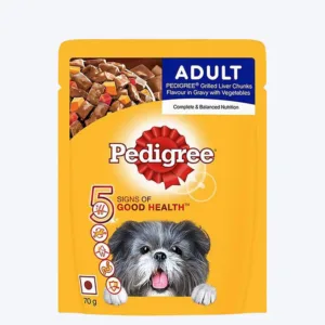 Pedigree Grilled Liver Chunks with Vegetables Gravy Adult Wet Dog Food - 70 g