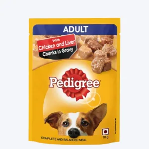 Pedigree Chicken & Liver Chunks in Gravy Adult Wet Dog Food - 70 g