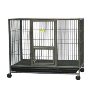 Smarty Pet Heavy duty Dog cage in Pipe frame With Removable Tray - Black - 50" inch