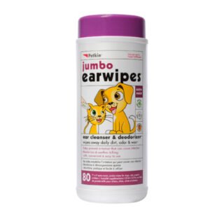 Petkin Jumbo Earwipes 80 Wipes